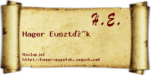 Hager Euszták névjegykártya